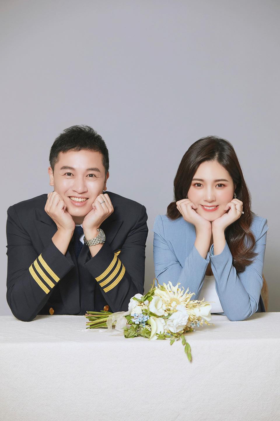 虞承璇去年與交往1年多的機師男友結婚,粉絲大讚郎才女貌。(翻攝自虞承璇臉書)
