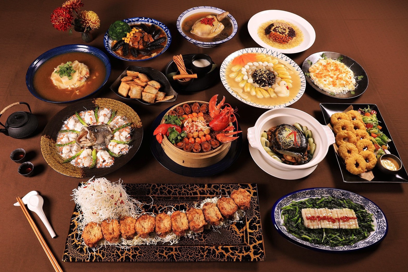 攝政宮皇太子御宴共有14道菜。（知事官邸生活館提供） 