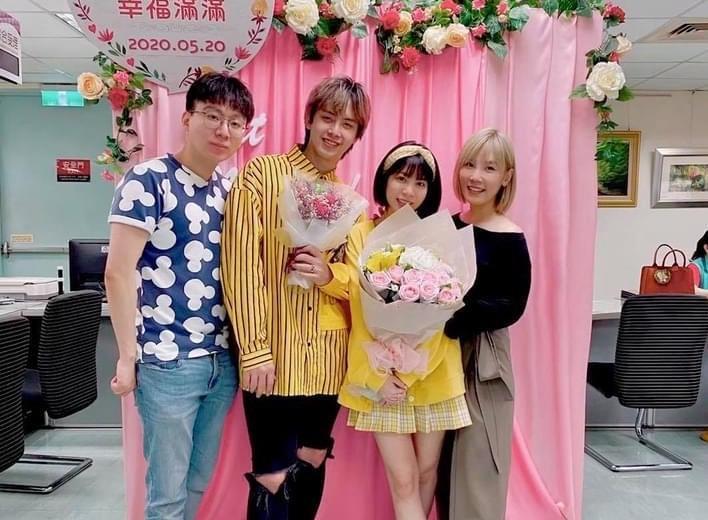 田亞霍在今26歲生日，與交往5年的女友劉品妡已結婚。（摘自田亞霍臉書）