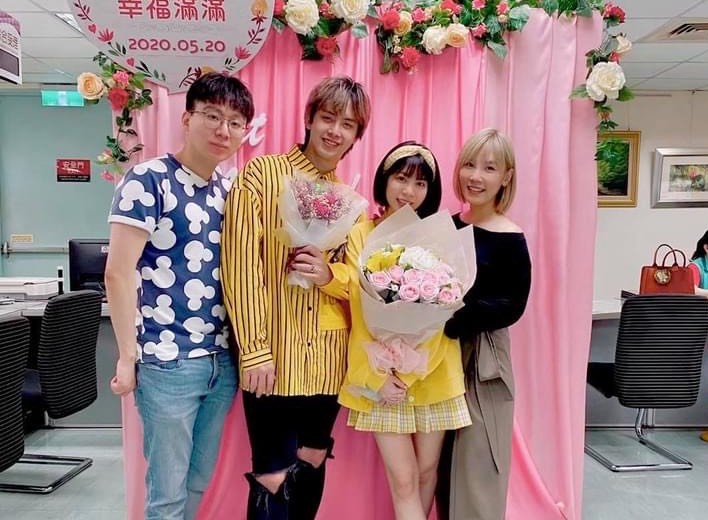 田亞霍在今26歲生日，與交往5年的女友劉品妡已結婚。（摘自田亞霍臉書）