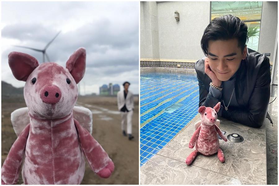 涂善存常帶小豬公仔「小存」拍戲,竟有節目想邀一人一豬同台。(佳葳娛樂提供)