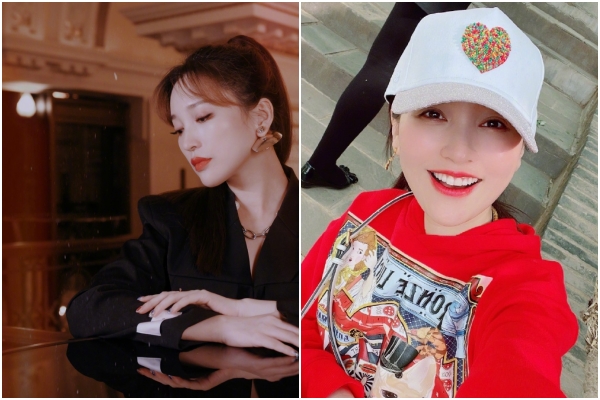 女星金莎去爬山,逆齡樣貌讓她被00後小鮮肉搭訕。(翻攝自金莎微博)