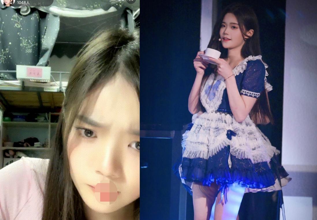 大陸女團SNH48成員劉麗千在直播時吐血,嚇壞粉絲。(右翻攝自劉麗千微博,左翻攝自網路)