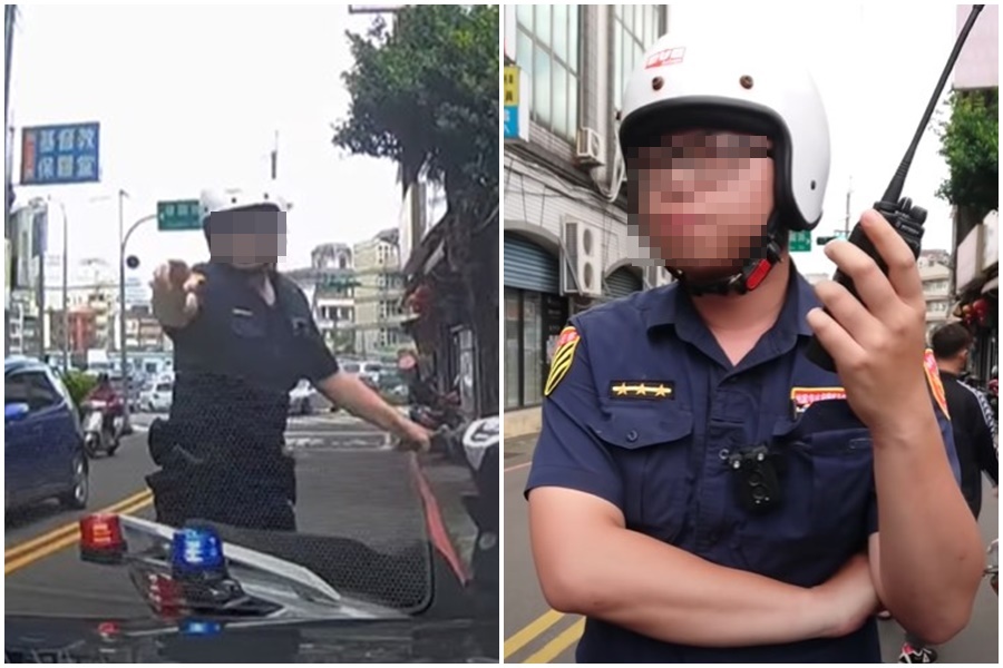 桃園莊警被質疑執法態度不佳，警界學長在臉書「靠北警察」發文怒斥（翻攝自DH YouTube頻道）