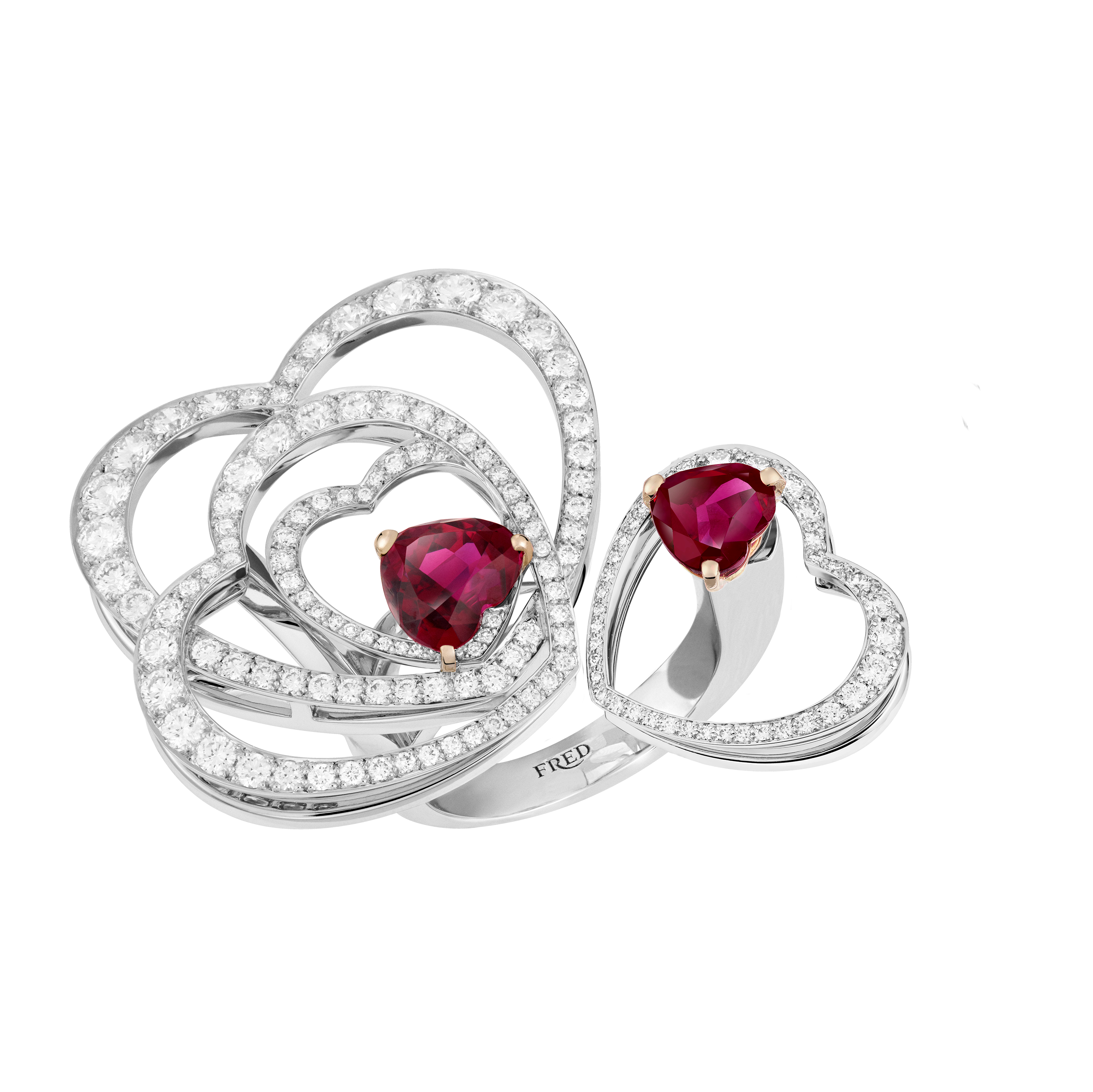 PRETTY WOMAN GLAMOUROUS High Jewelry紅碧璽和鑽石戒指NT$1,541,900。（FRED提供）