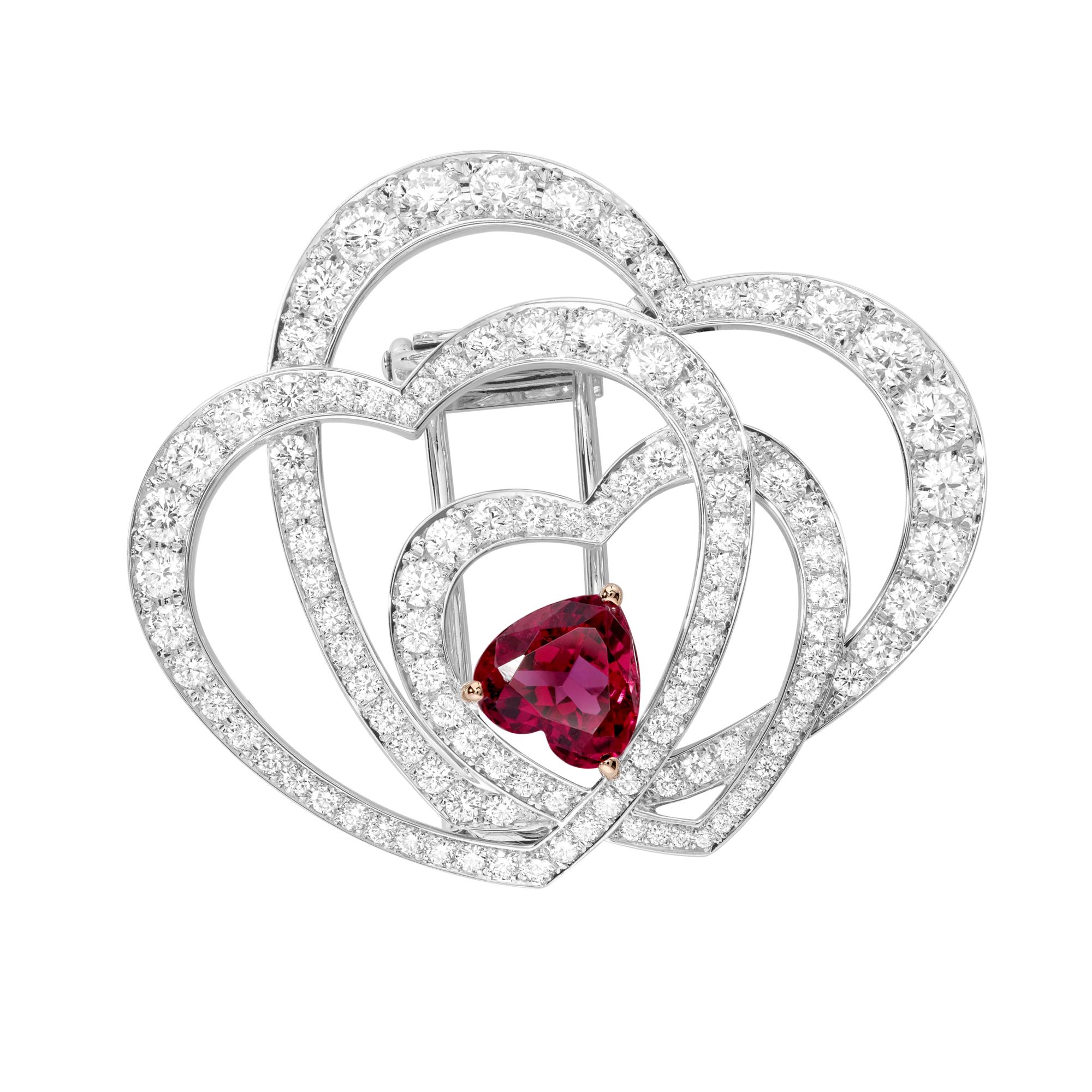 PRETTY WOMAN GLAMOUROUS High Jewelry紅碧璽和鑽石胸針NT$1,473,400。(FRED提供)