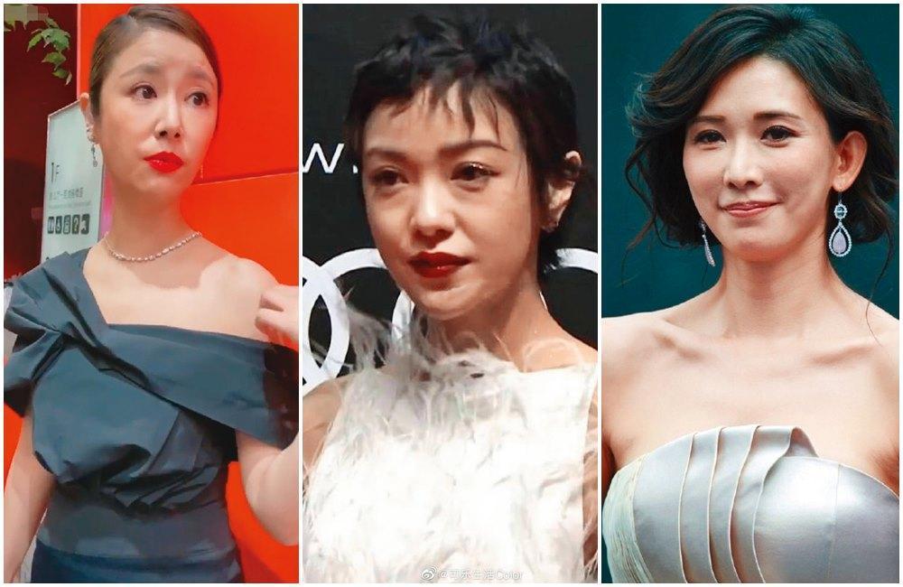 不少女星遭路人的相機手機暗算,「生圖」與「美圖」相差甚遠。(微博照片)