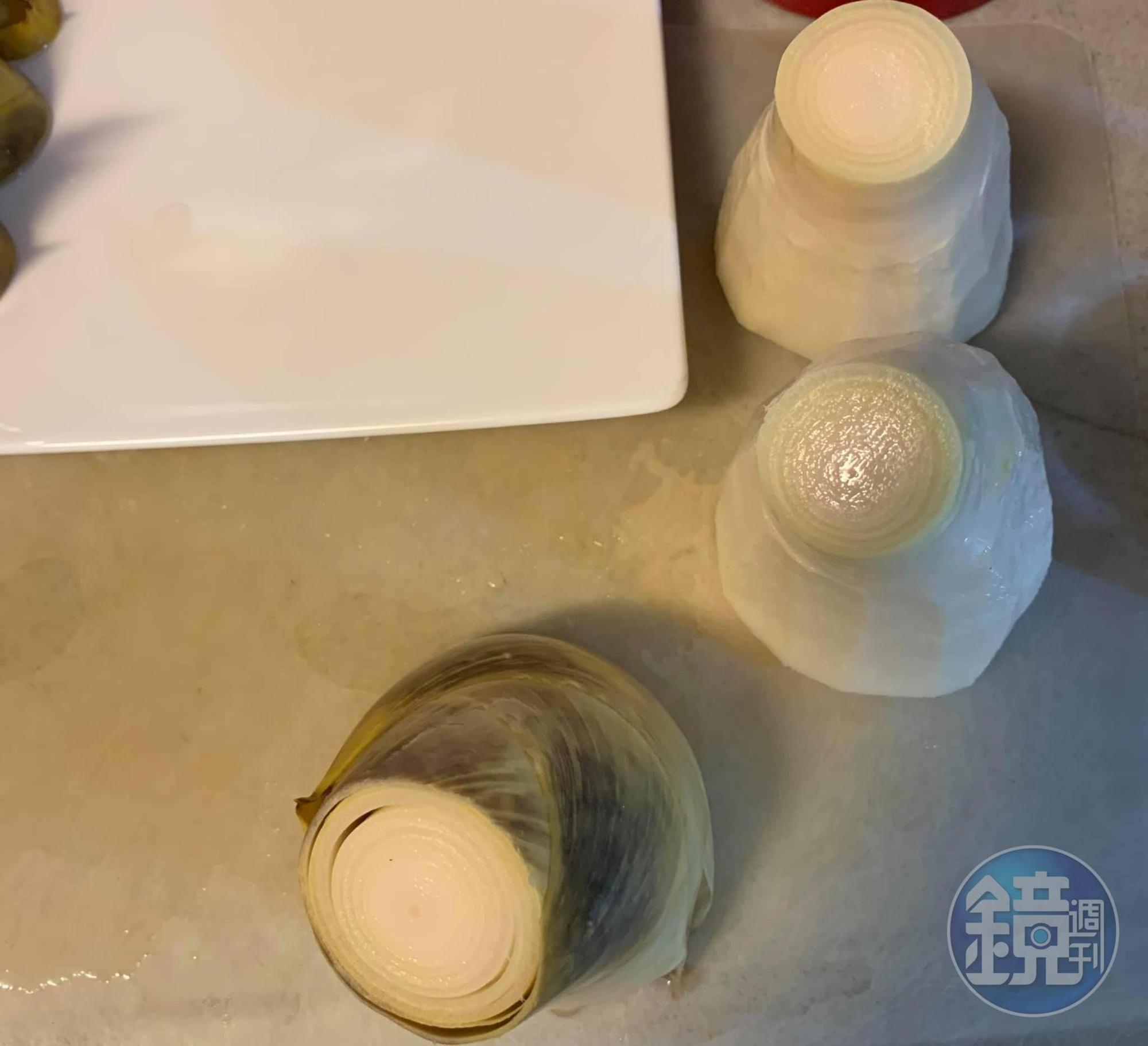 學添財日本料理的師傅厚切涼筍。