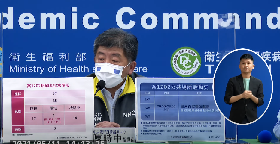 指揮官陳時中說明國內疫情現況。（翻攝自疾管署YouTube）