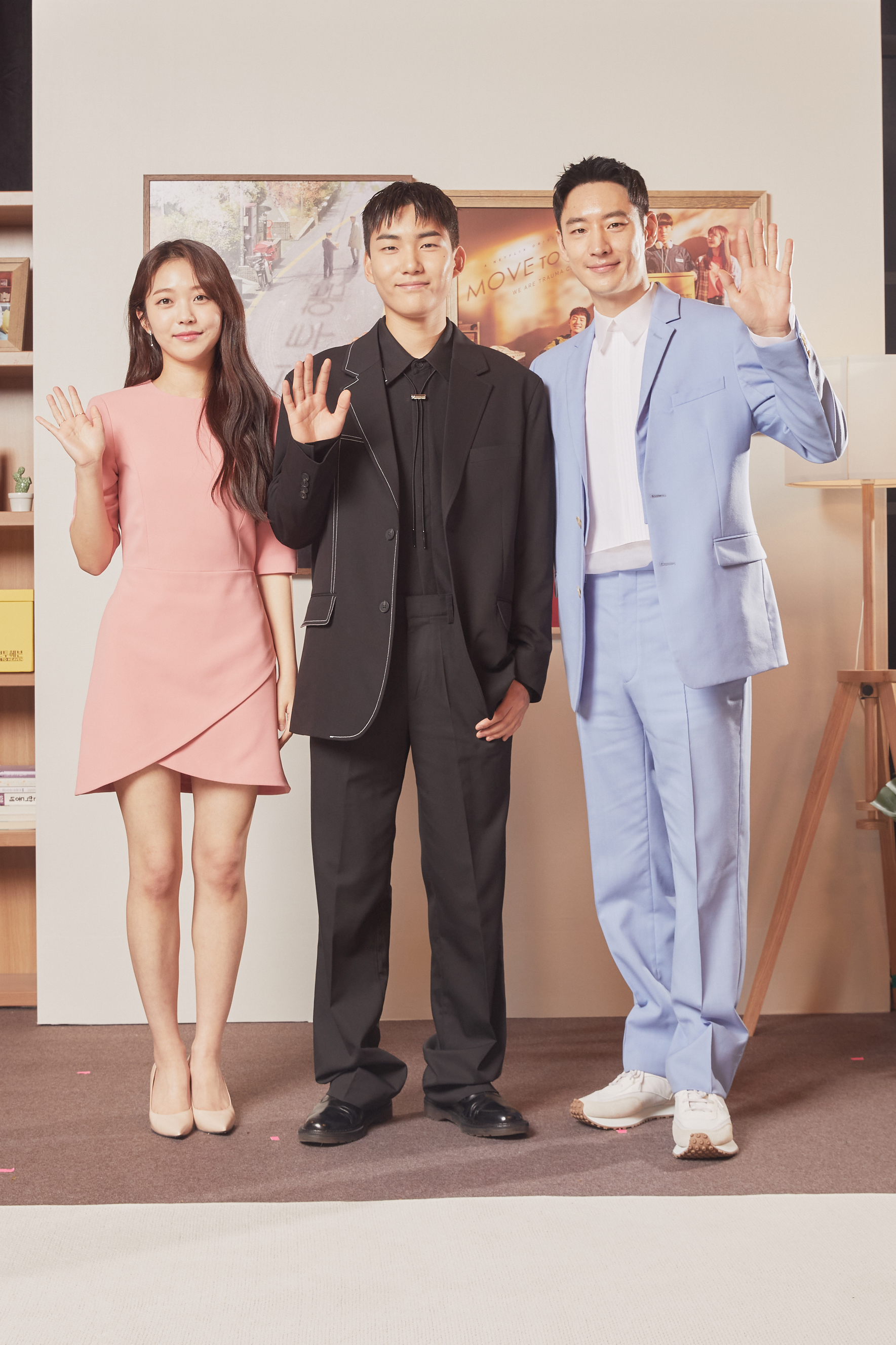 洪承希、陳俊翔與李帝勳出席《Move to Heaven：我是遺物整理師》記者會。（Netflix提供）
