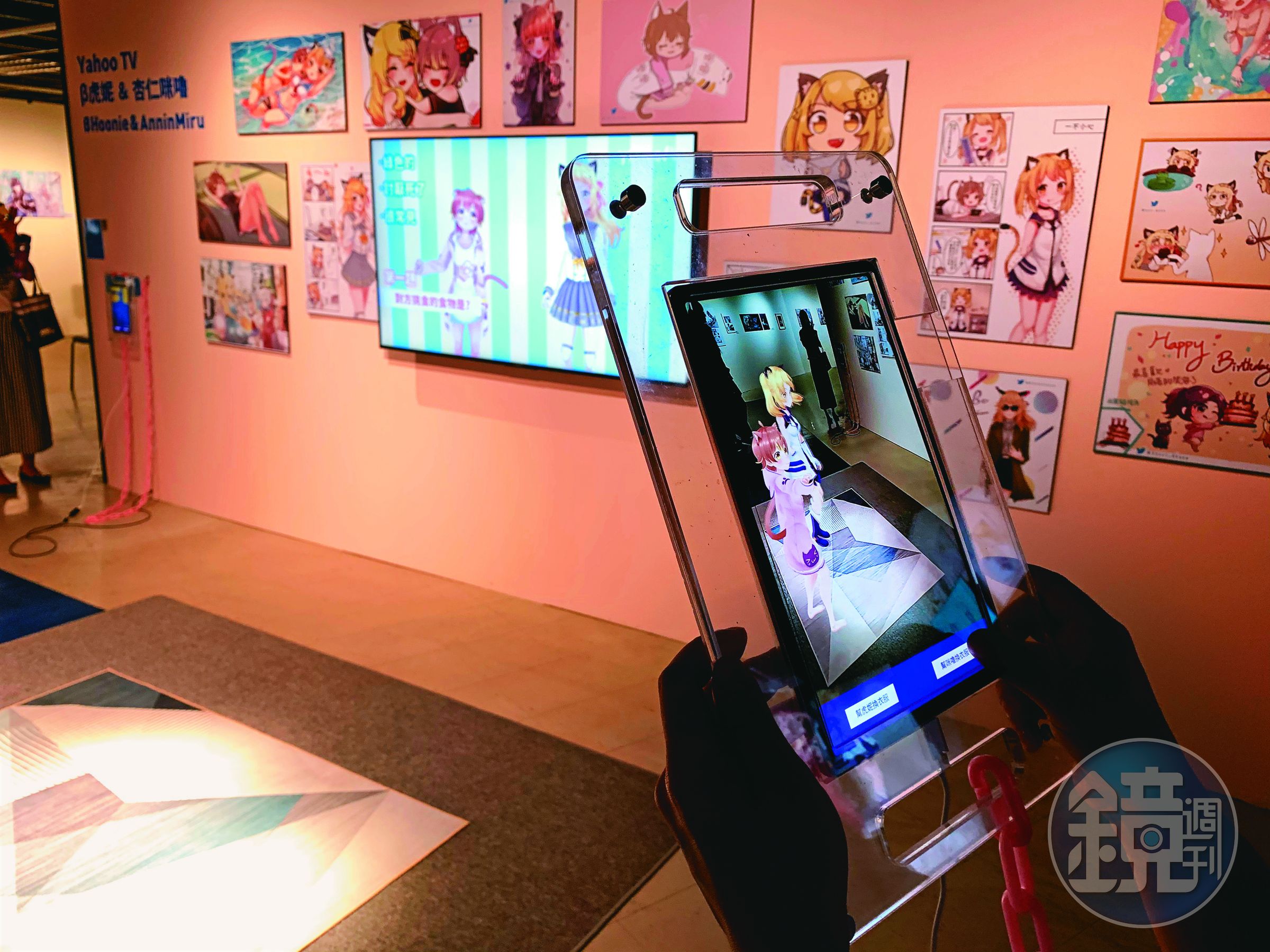 「虎妮」及「杏仁咪嚕」去年受邀至台中國美館展出，是虛擬網紅在國家級美術館展出的全台首例。（Yahoo TV提供）