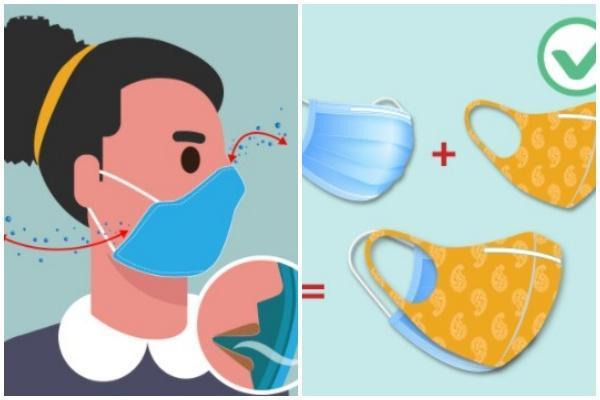 根據美國疾病管制與預防中心網站所公布的提升口罩防護方式，強調需要確保口罩貼緊臉部。（翻攝自美國CDC網站）