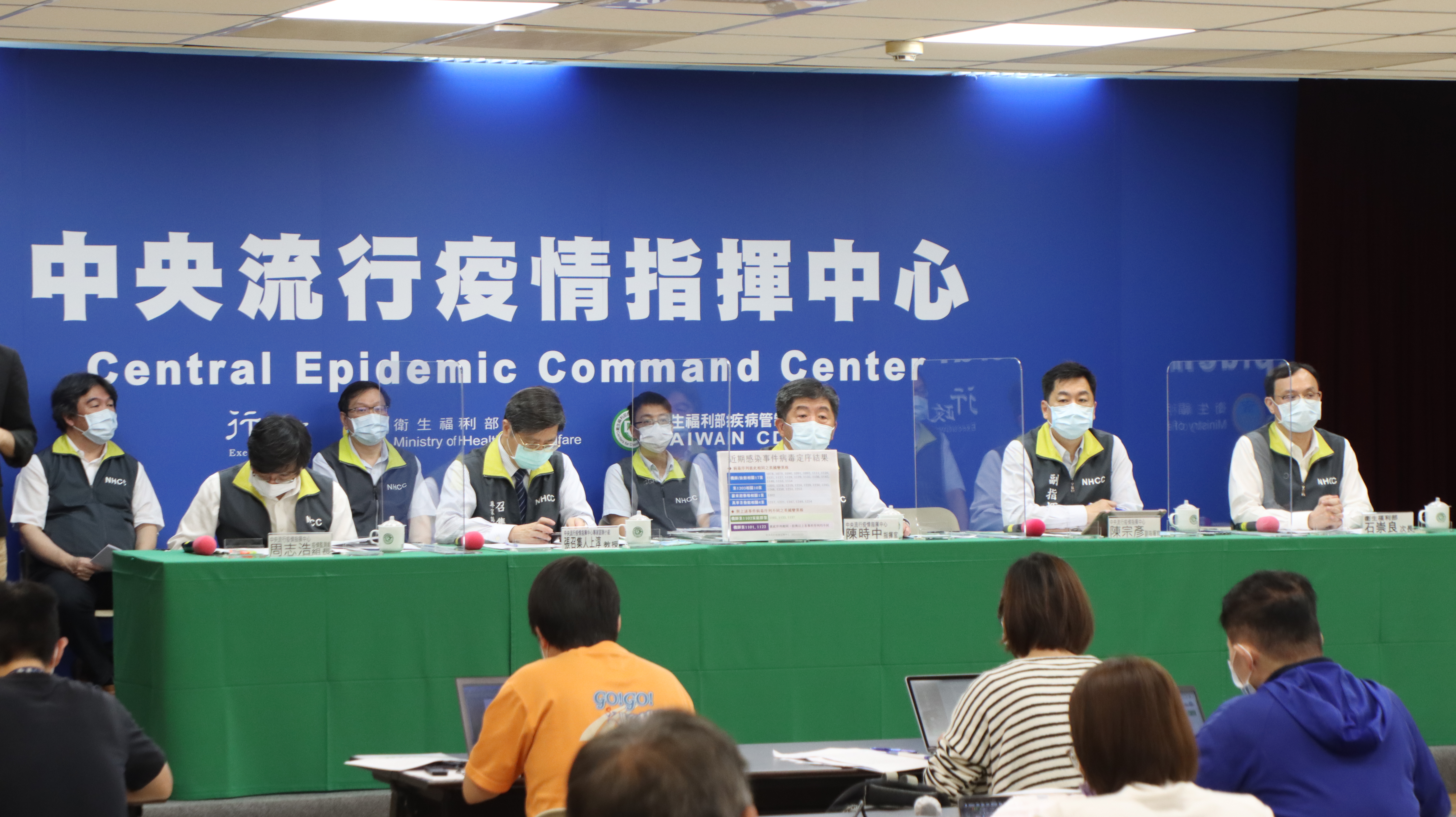 指揮中心針對相關的確診者進行進一步說明。（指揮中心提供）