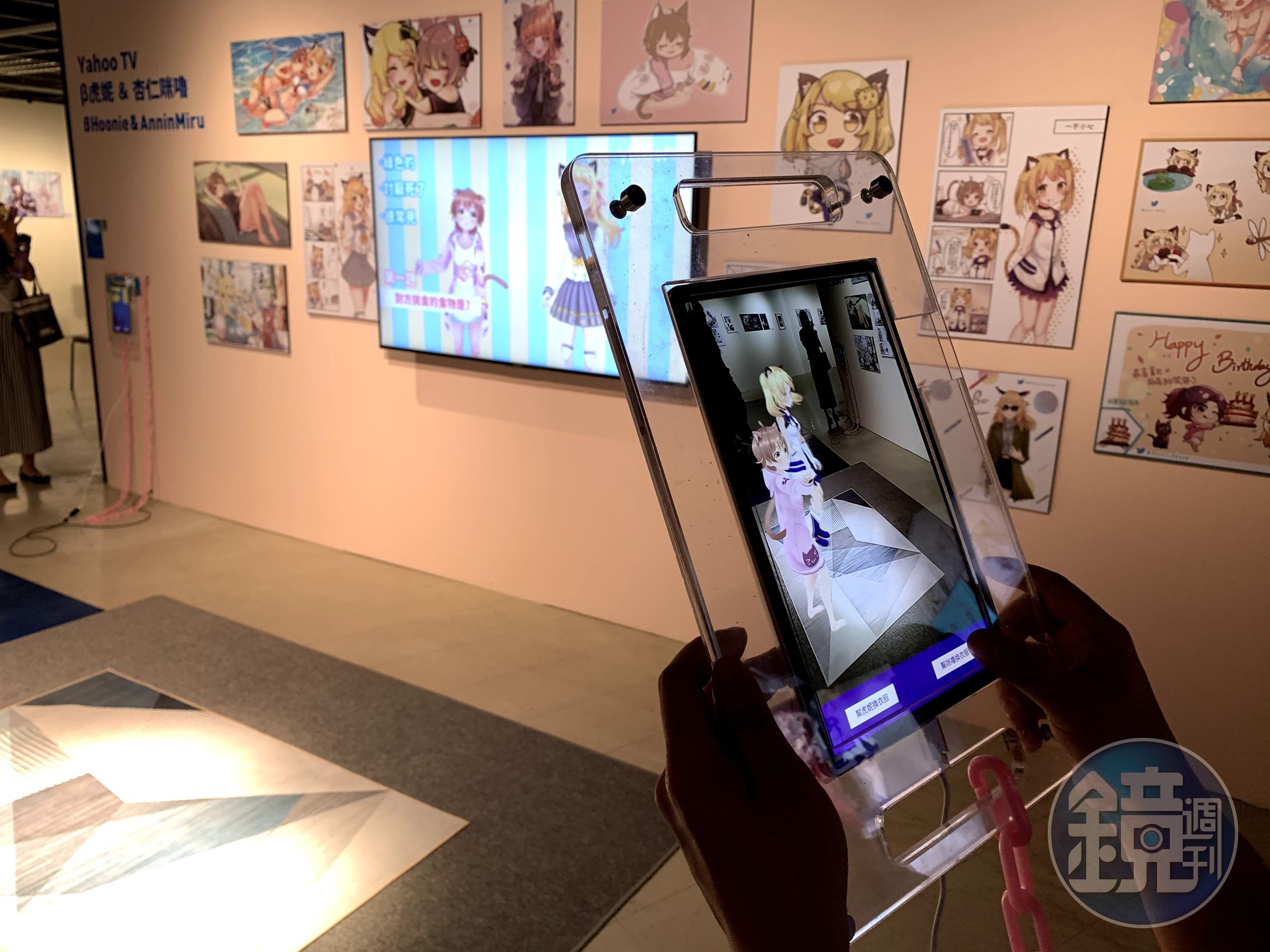 「虎妮」及「杏仁咪嚕」去年受邀至台中國美館展出，是虛擬網紅在國家級美術館展出的全台首例。（Yahoo TV提供）
