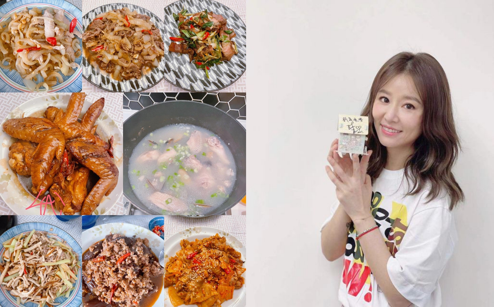防疫期間，林心如每天煮三餐，意外發展新技能。（翻攝自林心如臉書）