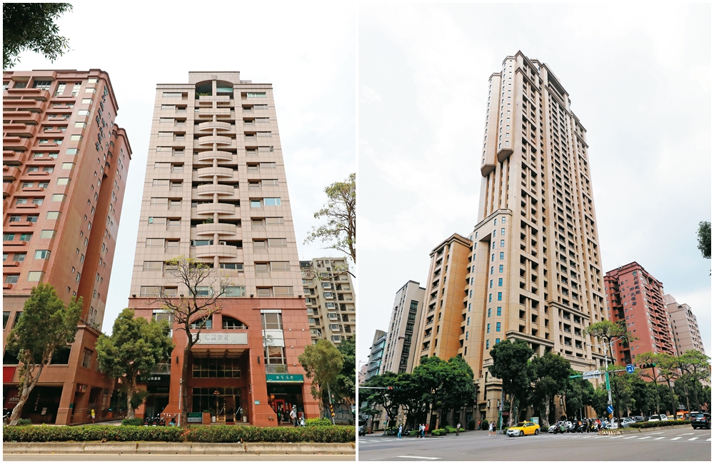 位於台北市和平東路一段的「大安麗水」豪宅(左圖)與「和平大苑」(右圖),土地原本都是周元榮祭祀公業所有。
