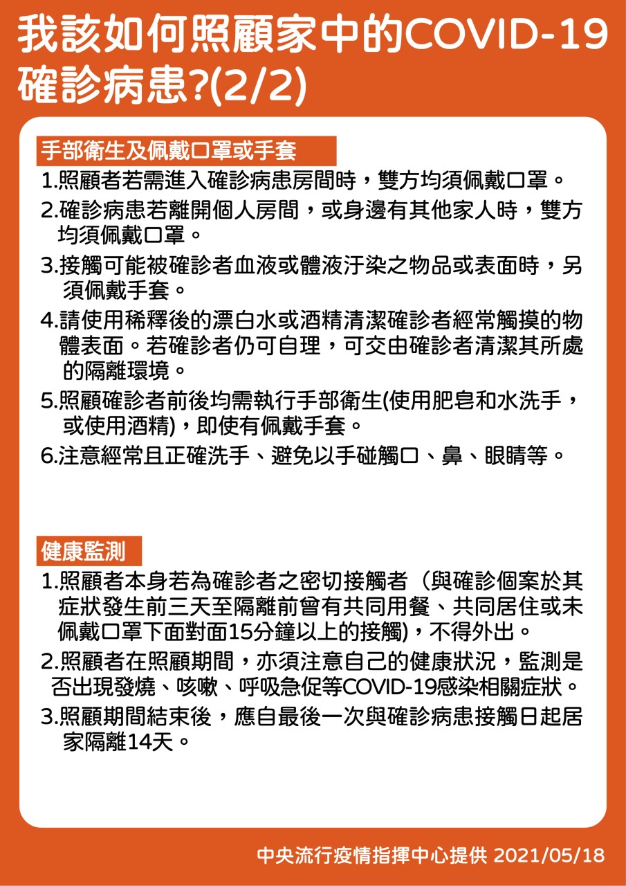 由於確診者多,導致安置或在家等候時間變長,指揮中心公布相關指引。(指揮中心提供)