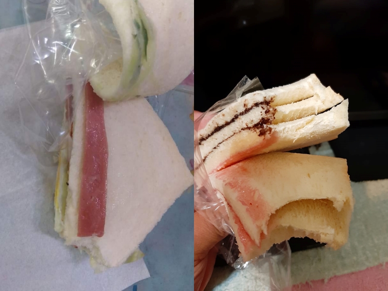 其他網友也分享「遭詐欺經驗」，PO出買過的誇張三明治照片。（翻攝自「爆怨2公社」臉書）