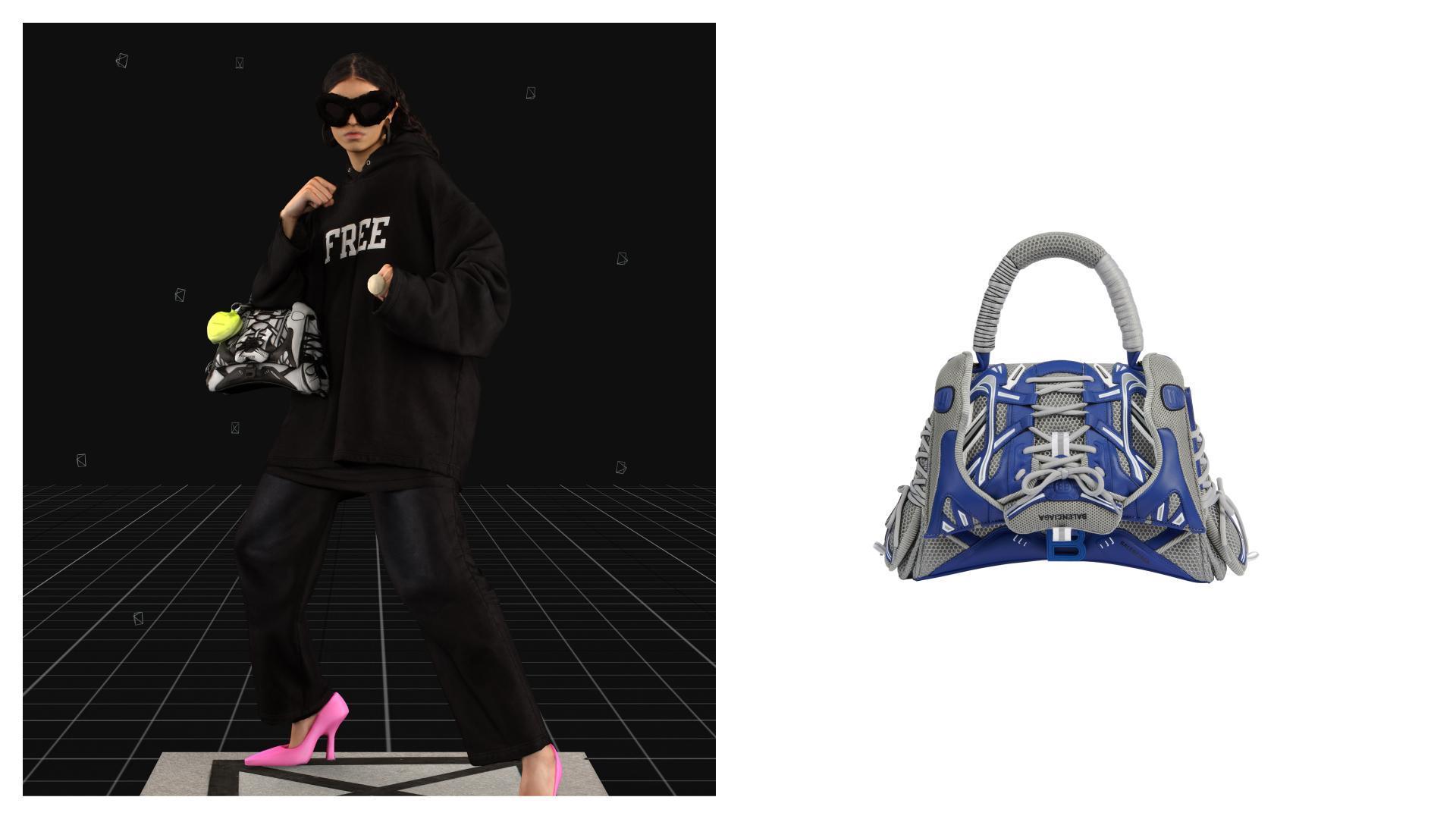 2021秋季BALENCIAGA推出了由兩款超夯單品所結合的新包款Sneakerhead。(BALENCIAGA提供)
