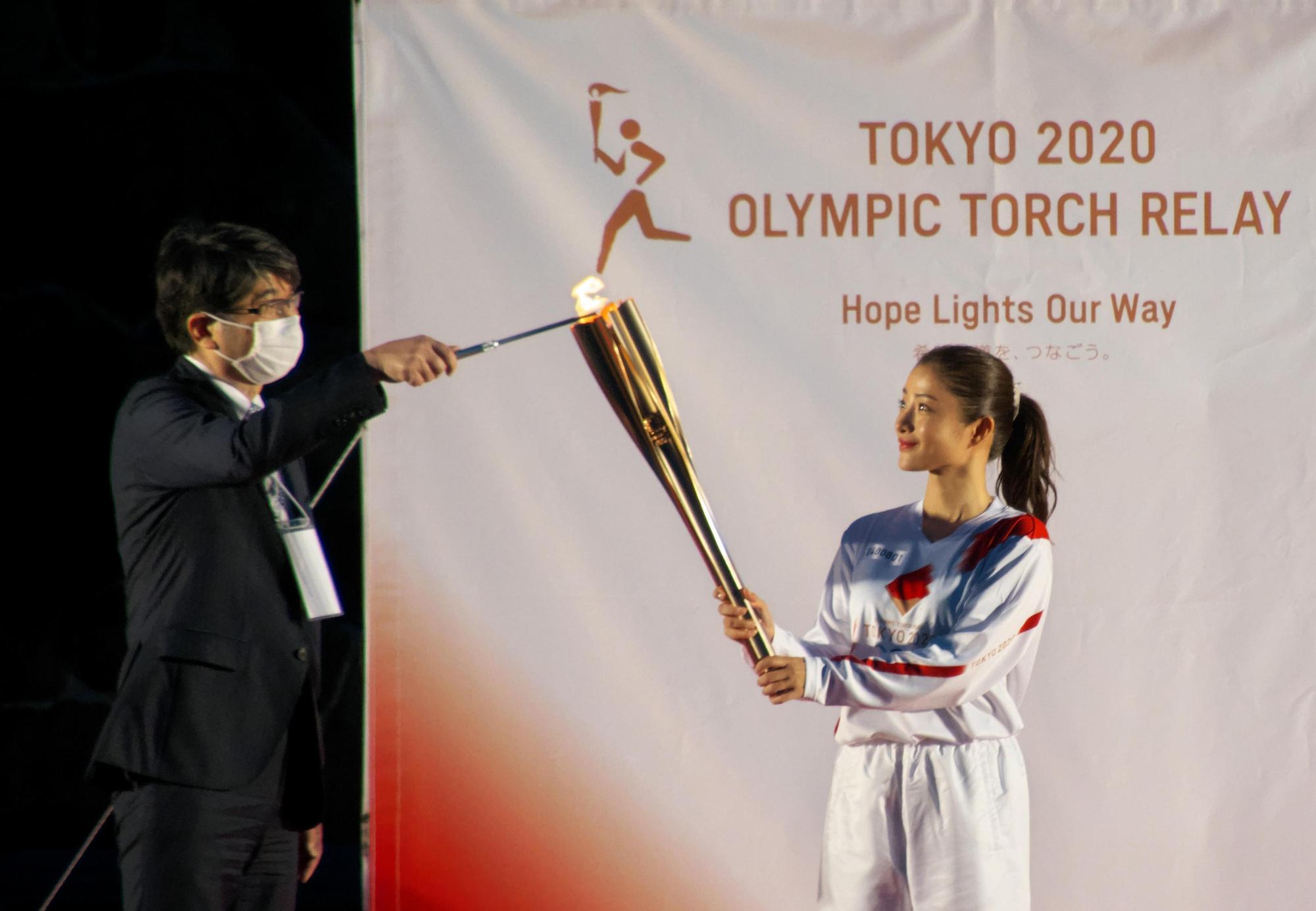 石原聰美月初為東京奧運傳遞聖火。（東方IC）