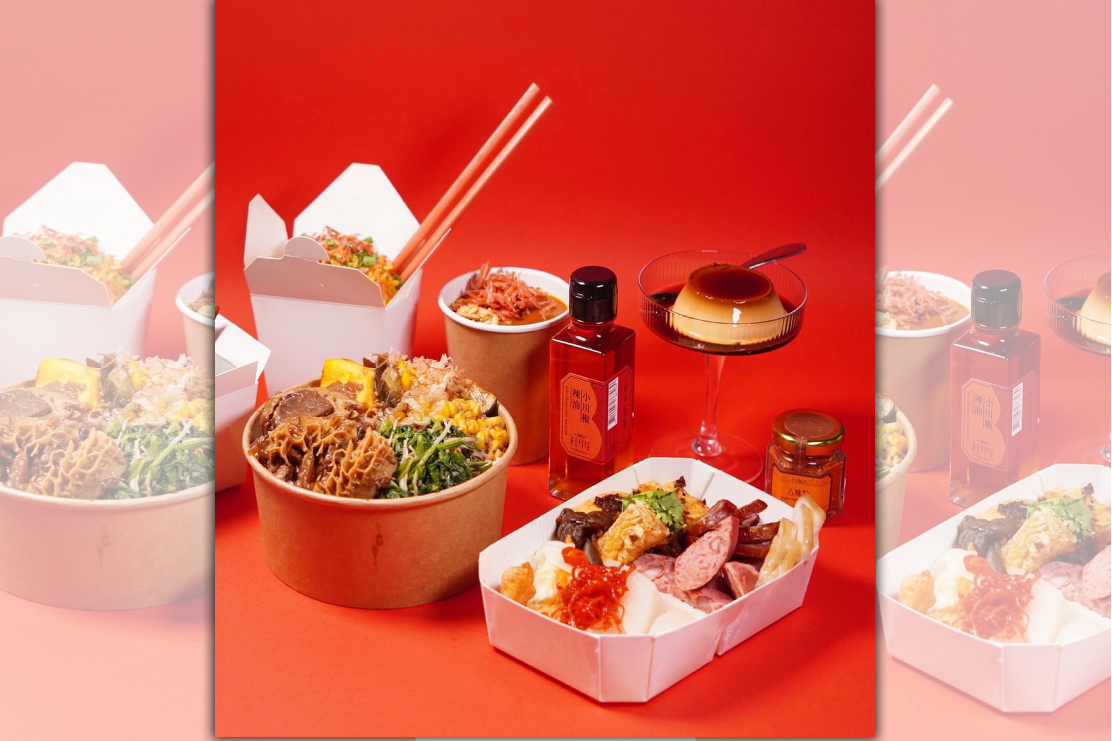 「豊賀大酒家」與「週末炸雞俱樂部」「杜甲A-Ma」等品牌聯手推出外賣便當。（豊賀大酒家提供）