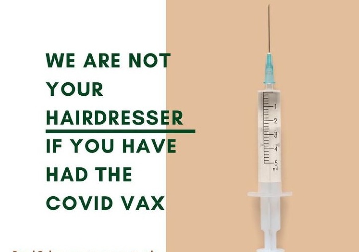 澳洲美容沙龍店拒絕服務已接種疫苗的客人，引起軒然大波。（翻攝自Khemia Frequency Salon IG）