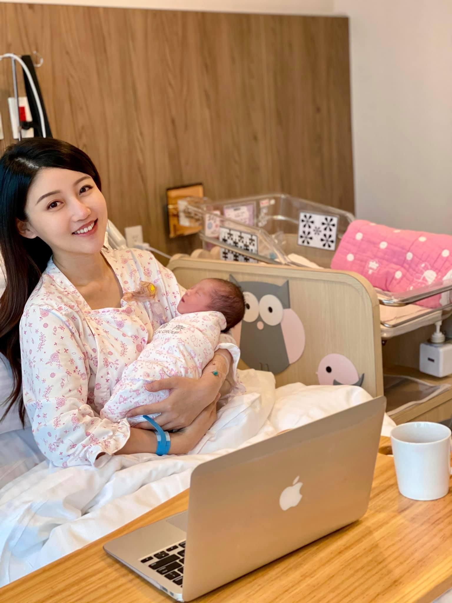 高敏敏於5月20日誕下二女兒「金牛角」。(高敏敏提供)