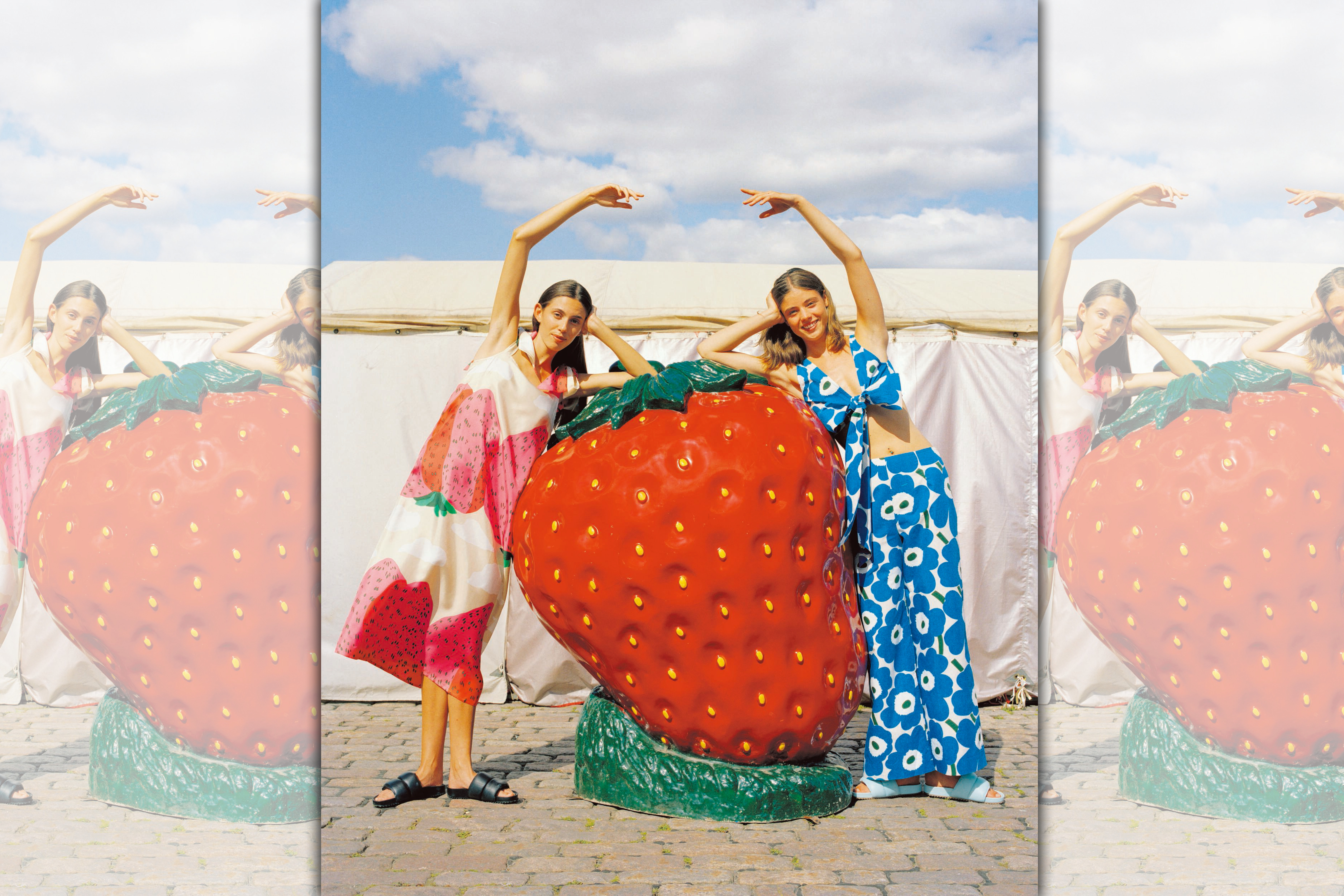 芬蘭設計師品牌Marimekko推出Mansikkavuoret  (strawberry mountains)為限定印花系列主題商品，充滿療癒氛圍。（永三提供）