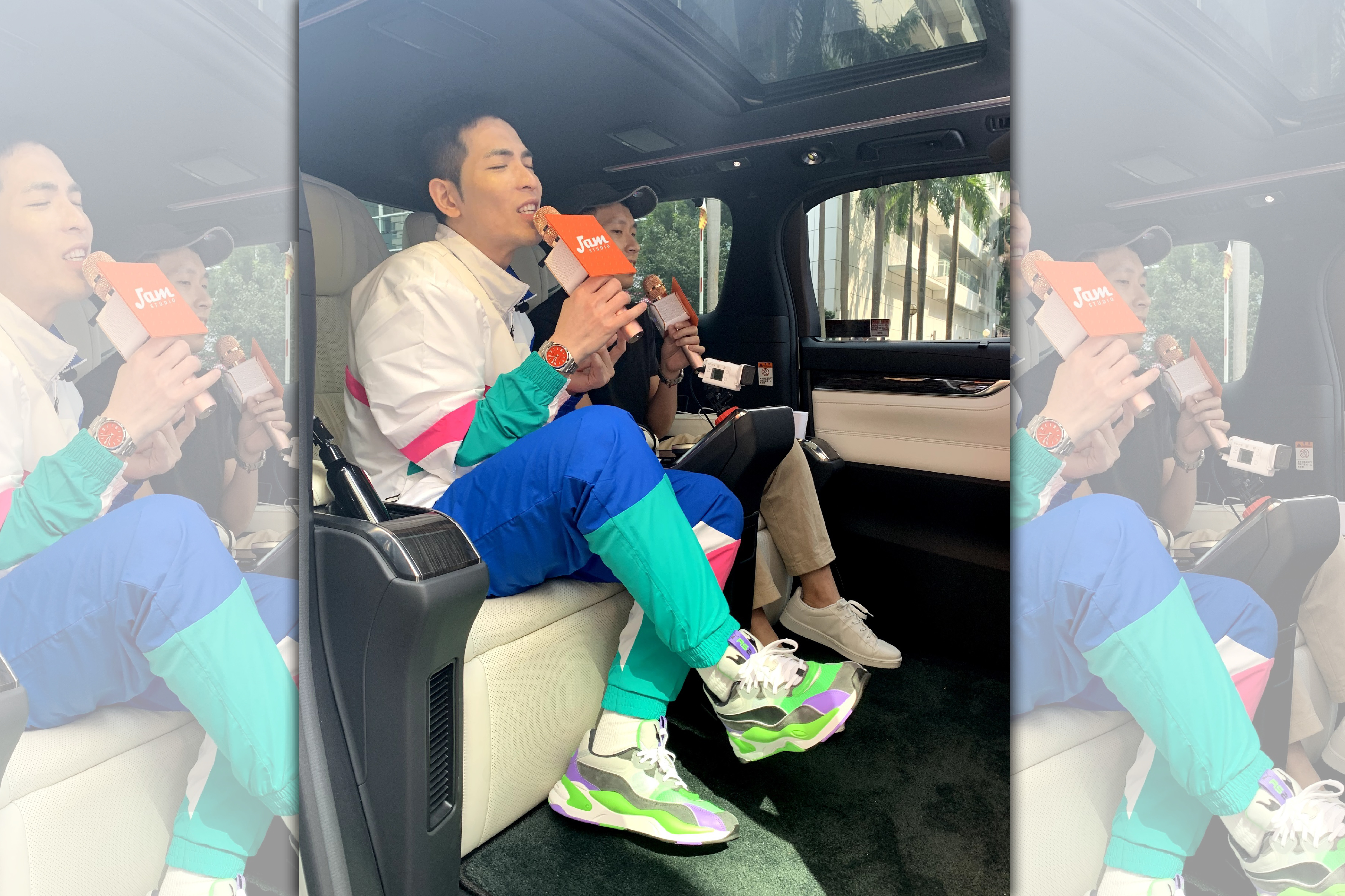 之前蕭敬騰除了隨機找路人唱歌，現面對疫情突如其來的變化，與團隊提醒大家戴口罩、勤洗手、自備消毒酒精、避免群聚。（喜鵲娛樂提供）