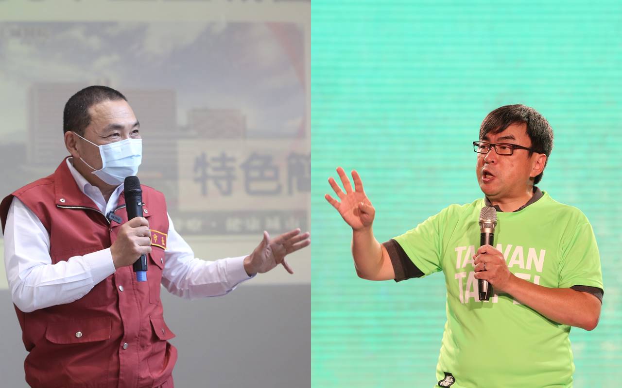 新北市出動「防疫巴士」將部分輕症者送往中南部檢疫所，前立委段宜康（左）昨晚po文狠酸市長侯友宜（右）。（合成照／本刊資料照）