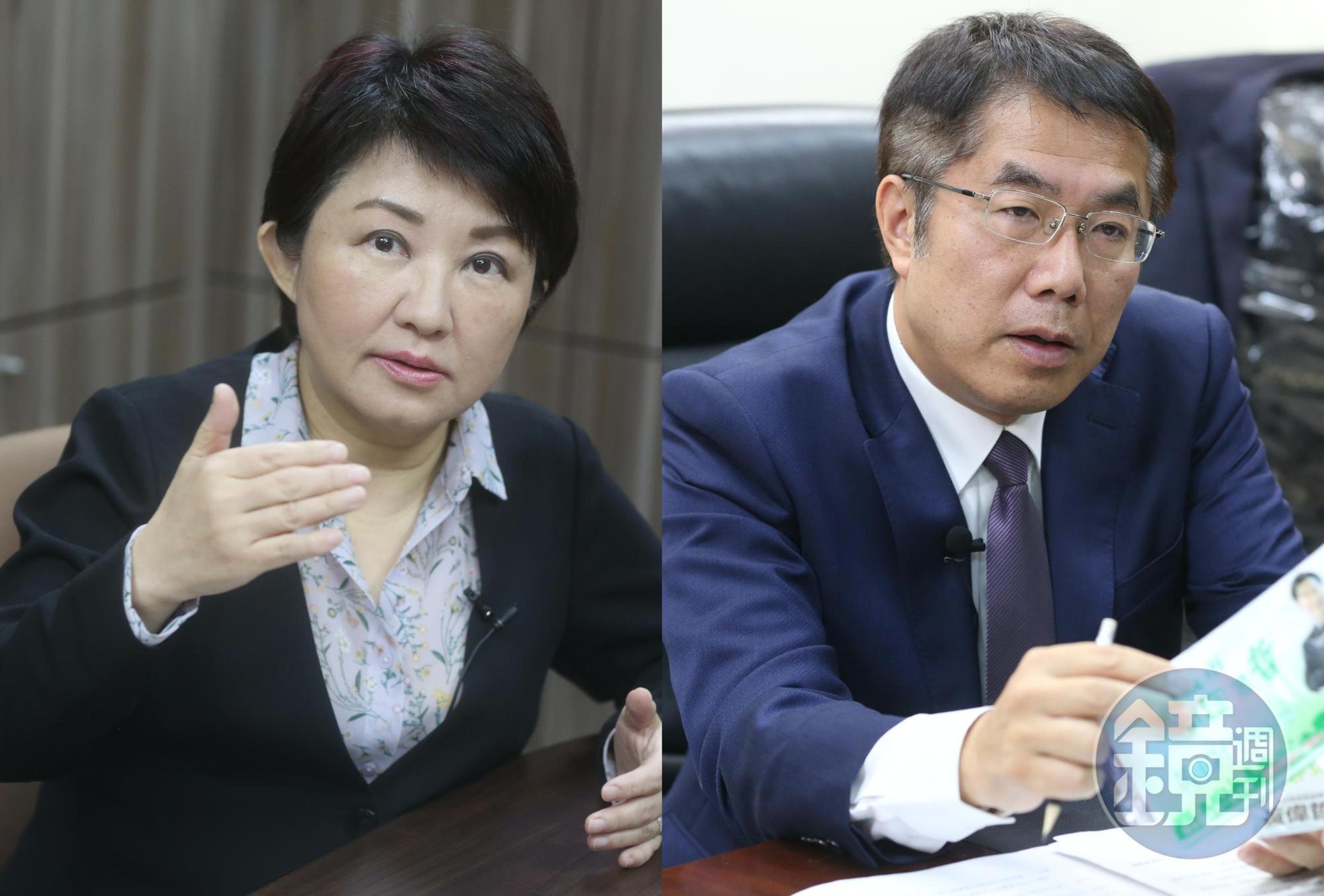 台中市長盧秀燕(左)投資的黃金存摺大賺,台南市長黃偉哲(右)則是還清借款。(本刊資料照)