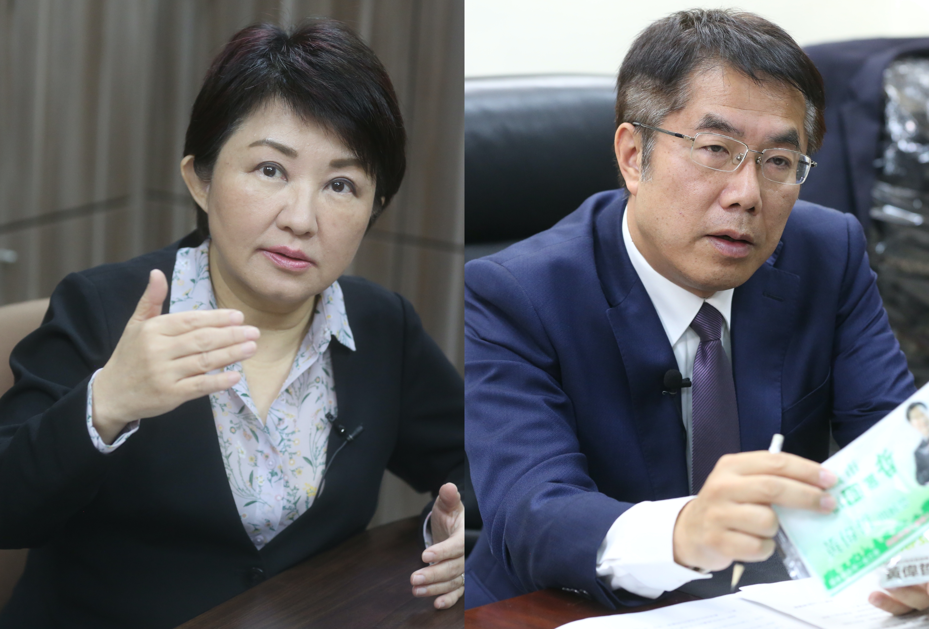 台中市長盧秀燕（左）投資的黃金存摺大賺，台南市長黃偉哲（右）則是還清借款。（本刊資料照）