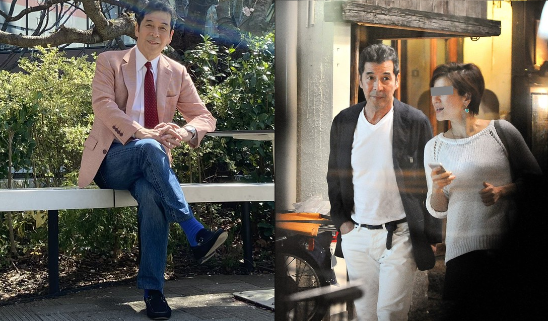 年過古稀的井上順拍拖小30歲美女，身邊友人都很支持。（翻攝自井上順Twitter、《FRIDAY》）