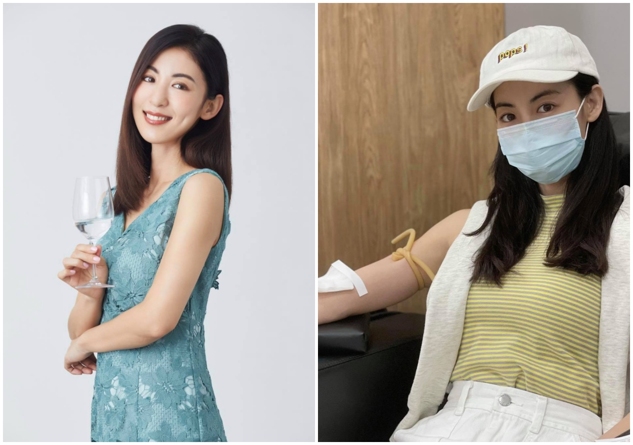 日本女星大久保麻梨子在疫情期間出門捐血。（翻攝自大久保麻梨子臉書）