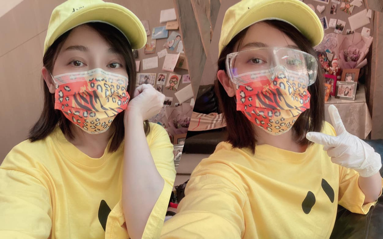 最近掀起一波正妹接棒發表防疫美照，這位撞臉濱崎步的台灣「正妹」引發熱議。（翻攝自王彩樺臉書）