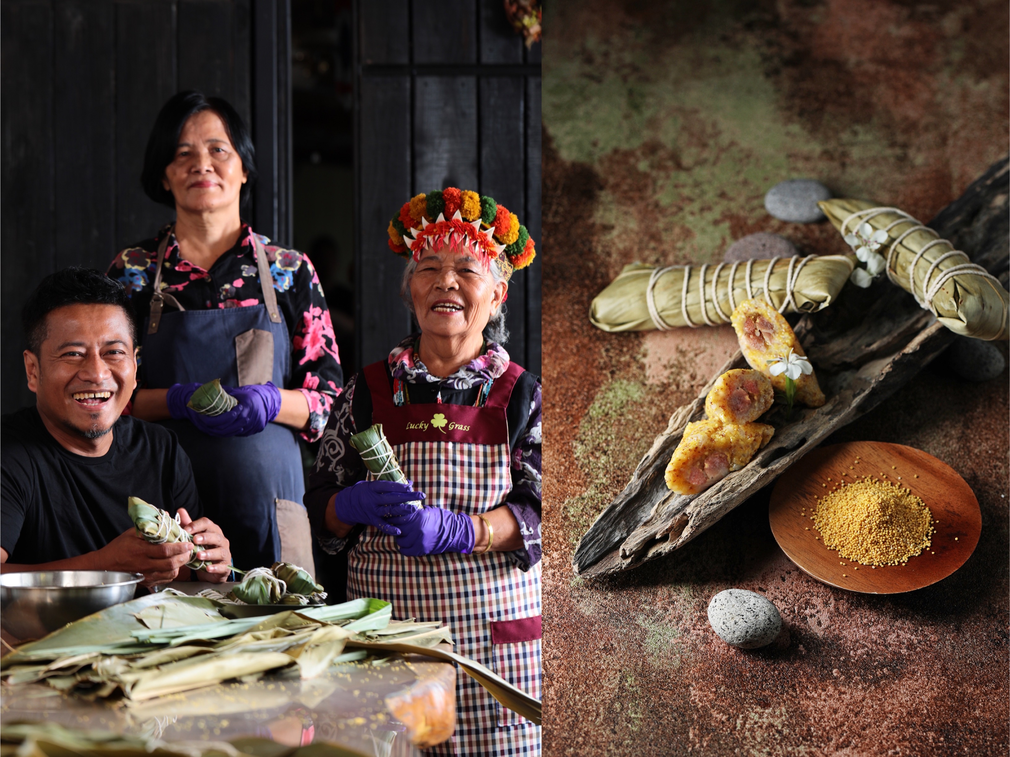 AKAME主廚彭天恩與GREEN & SAFE合作，將媽媽們部落料理做成冷凍調理包。 （永豐餘生技Green & Safe提供）