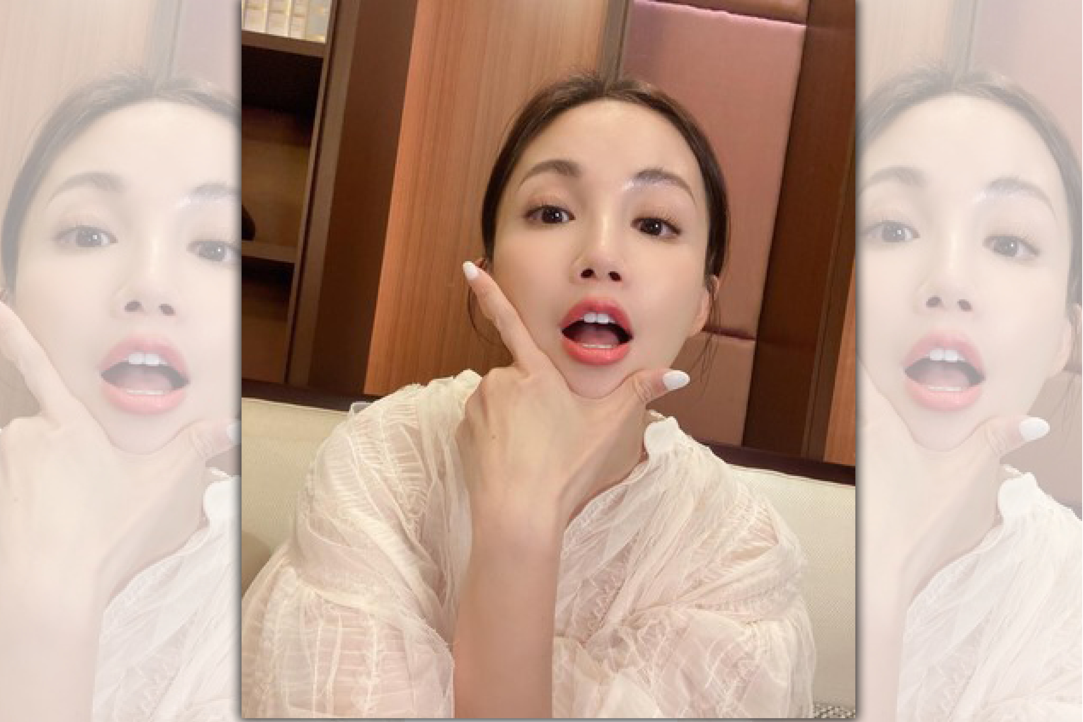 鍾欣怡分享自己小孩上視訊課的失控模樣。（翻攝自鍾欣怡臉書）