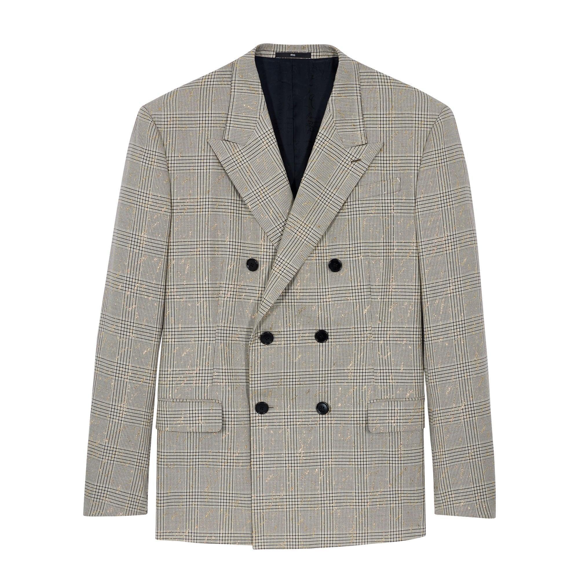 灰色格紋金箔西裝外套 TW$109,000 Berluti。(Berluti提供)