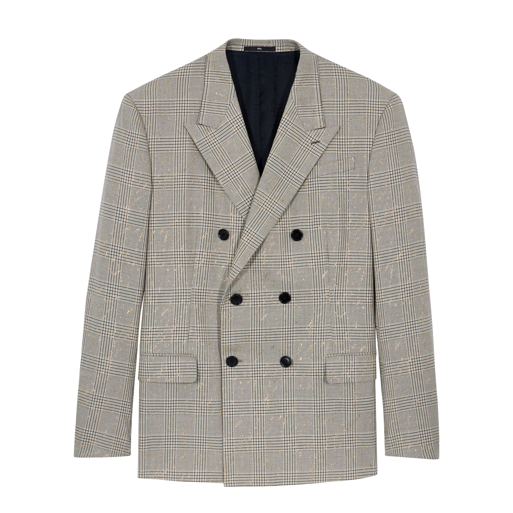 灰色格紋金箔西裝外套 TW$109,000 Berluti。(Berluti提供)