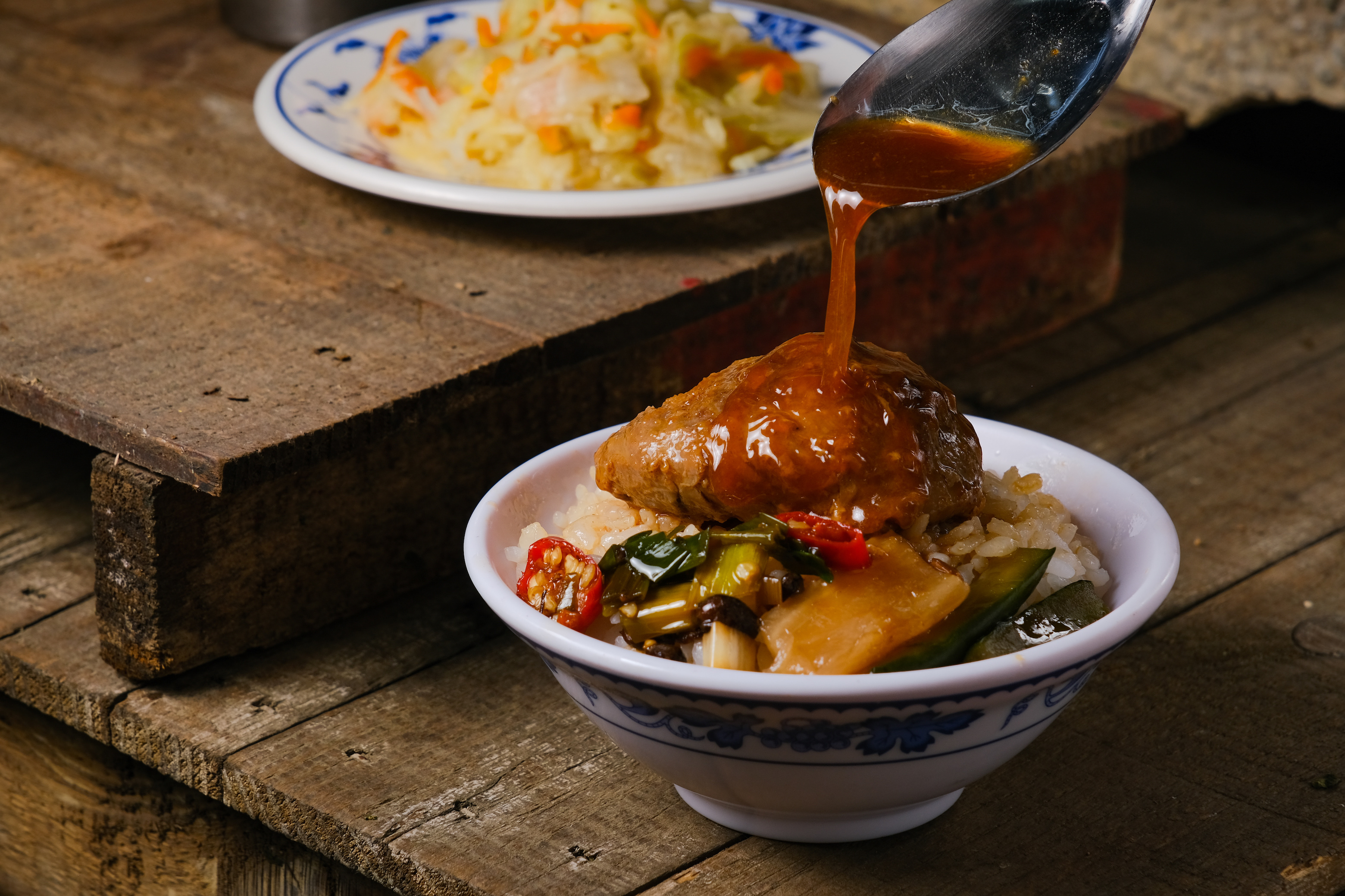 真的不敢吃肥肉的，不妨試試全瘦的「老鼠肉」，肉香飽滿，越嚼越香。（50元／碗）
