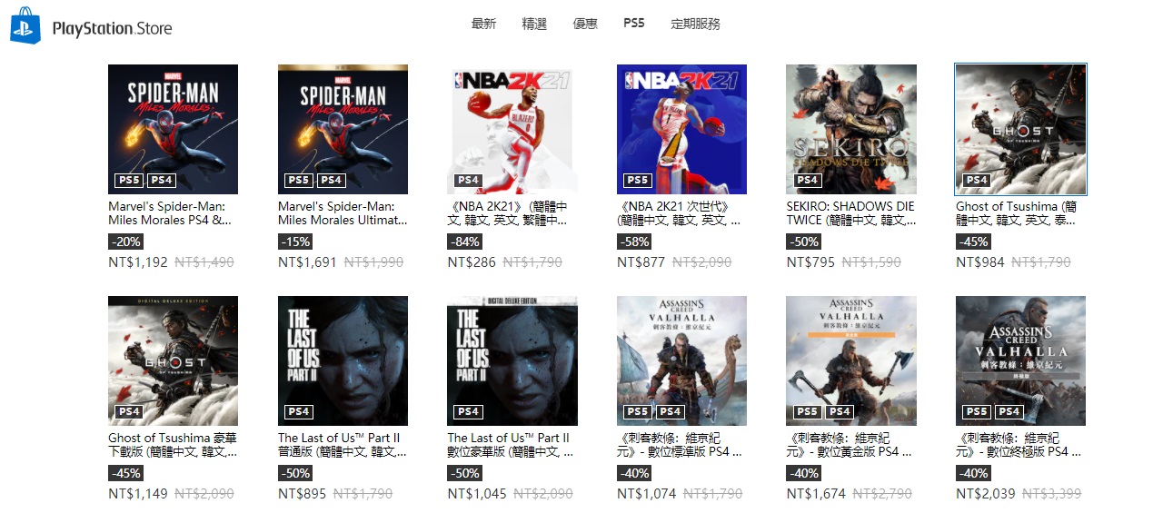 數位版遊戲下殺至2折。(翻攝playstation.com)