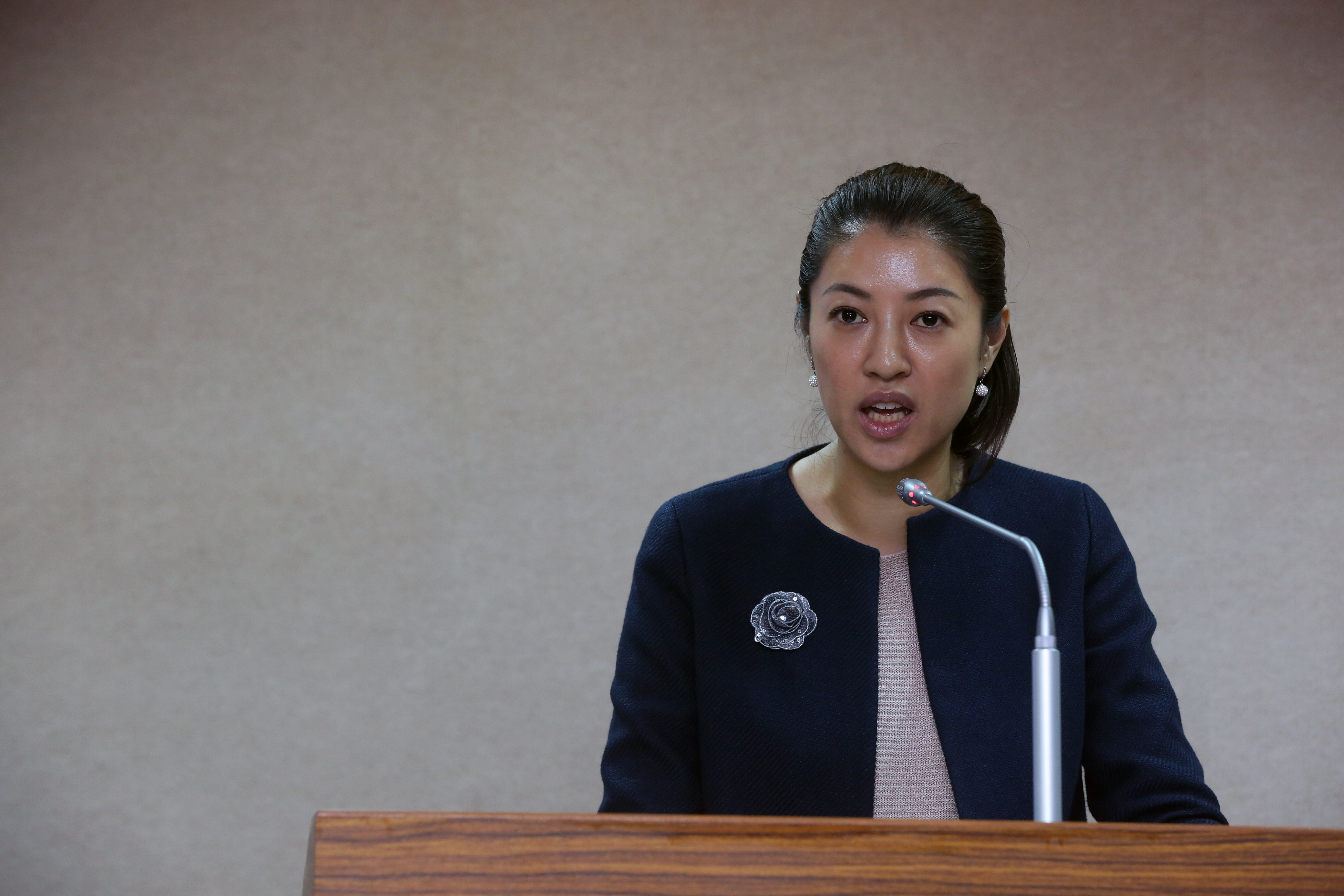 國民黨立委許淑華表示，已向刑事警察局檢舉蔡培慧公然散播謠言，並要求行政院重罰300萬元。