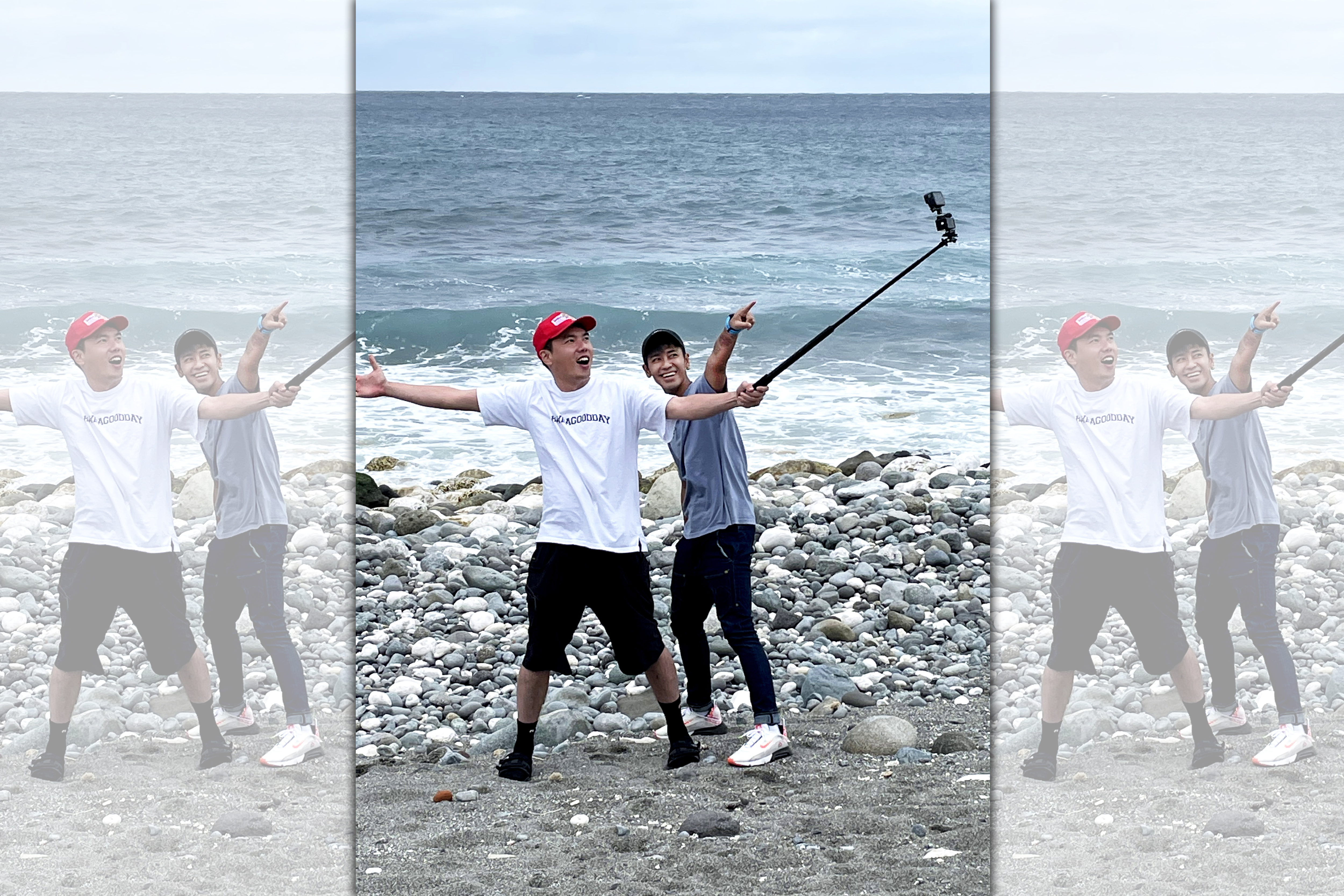 陳布朗的音樂嘻遊實境秀《Song walks寫一首愛上台灣的歌～Beat & GO布朗！阿財勒？》聯手鼓鼓（呂思緯）合作唱遊之作〈去當一個海邊長大的孩子吧〉。（相信音樂提供）