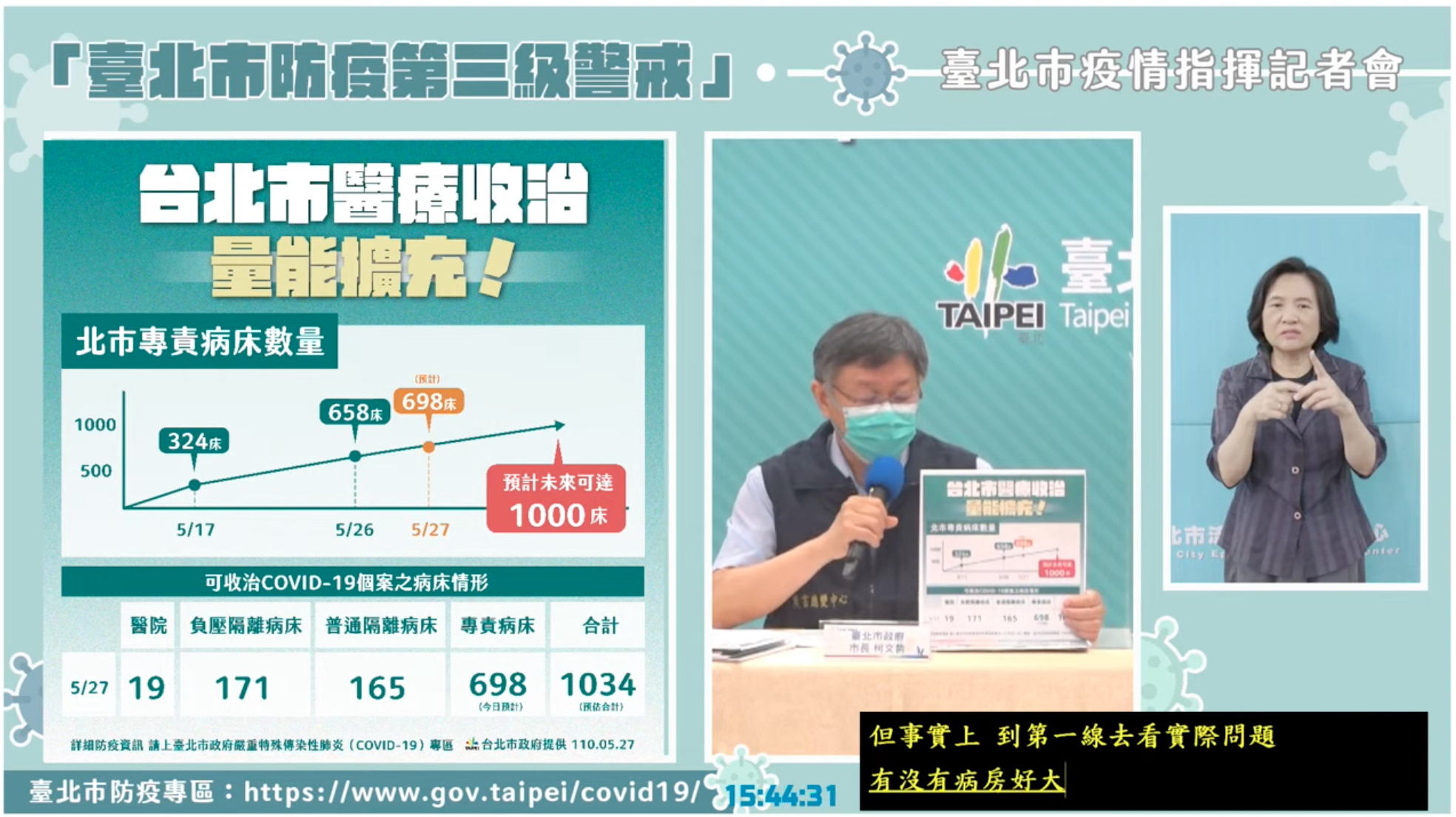 台北市醫療量能擴充計畫。（翻攝自柯文哲YouTube）