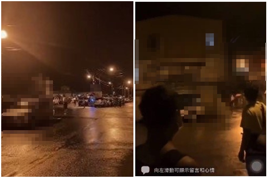 宜蘭南澳鄉碧候村村民聚集在確診居民家樓下叫囂，引發關注。（翻攝臉「爆料公社公開版」）