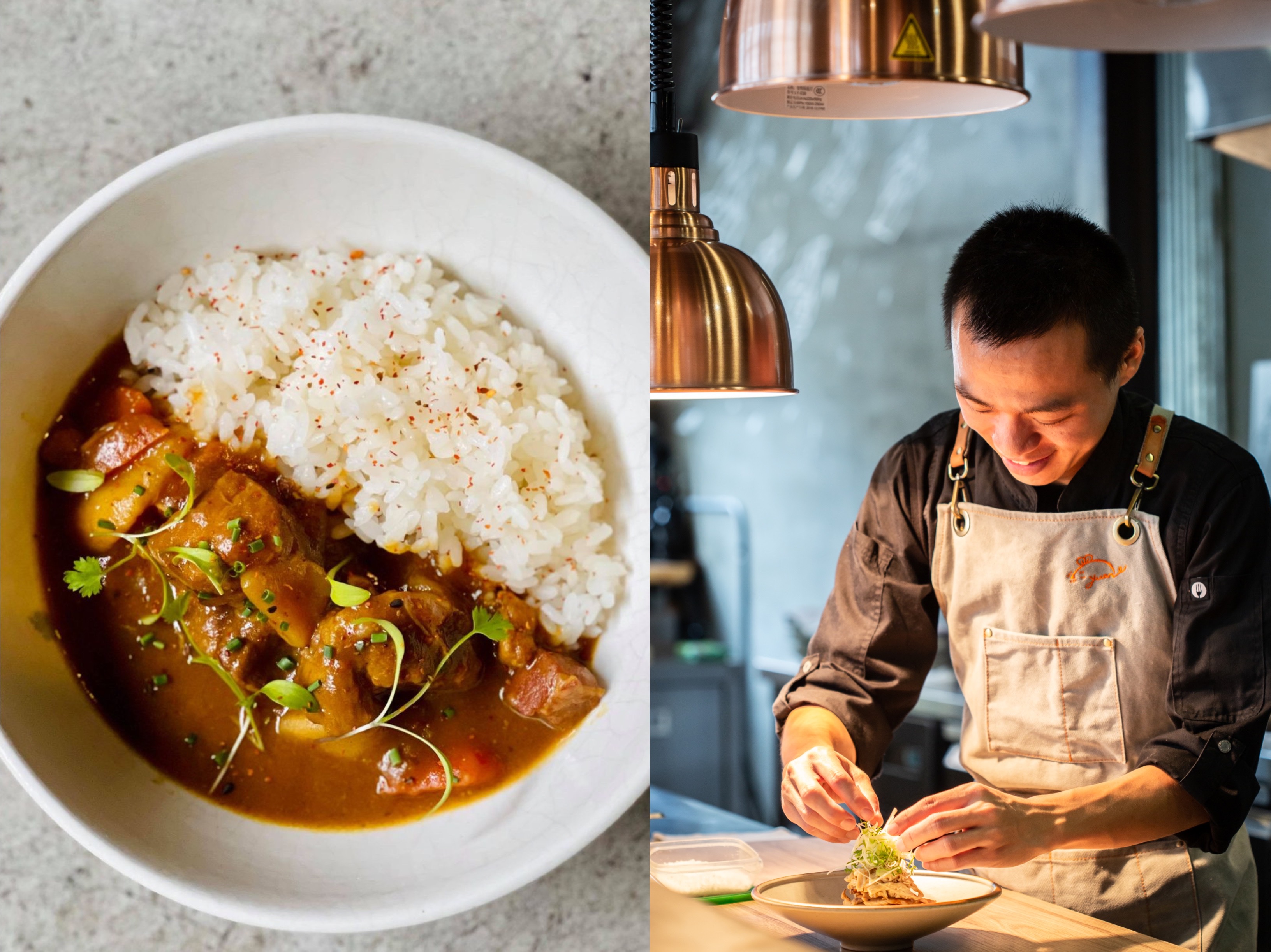 台中「元YUAN」餐廳主廚蕭淳元開賣咖哩調理包，教導讀者製作訣竅。