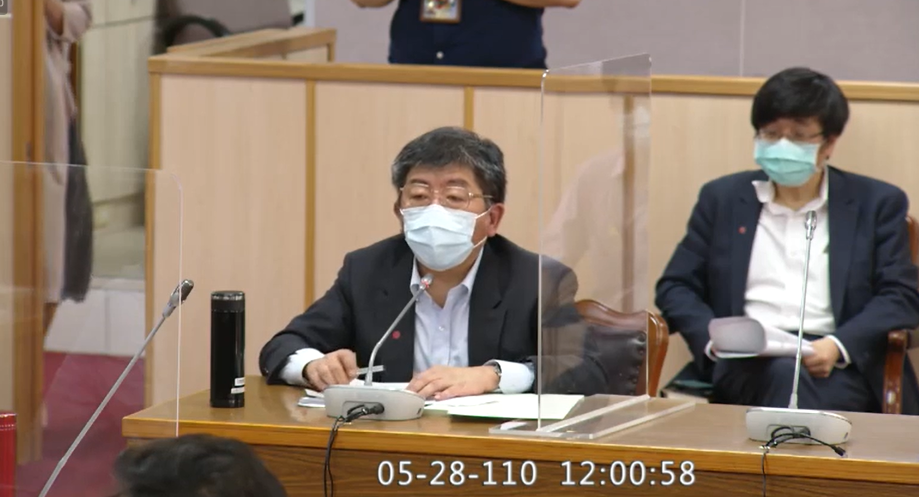 衛福部長陳時中今出席立法院朝野協商會議。(翻攝立法院iVod系統)