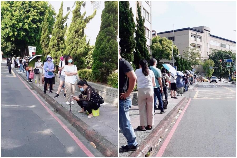 戴瑋姍指出，板橋聯醫篩檢站從5月17日開設至今，每天還是上百人排隊群聚。（翻攝戴瑋姍臉書）