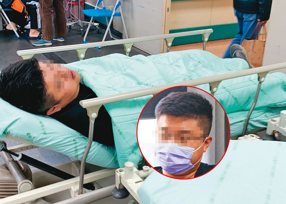 陳男被打成重傷，一耳失聰，最後簽下本票，才被送醫急救。（讀者提供）