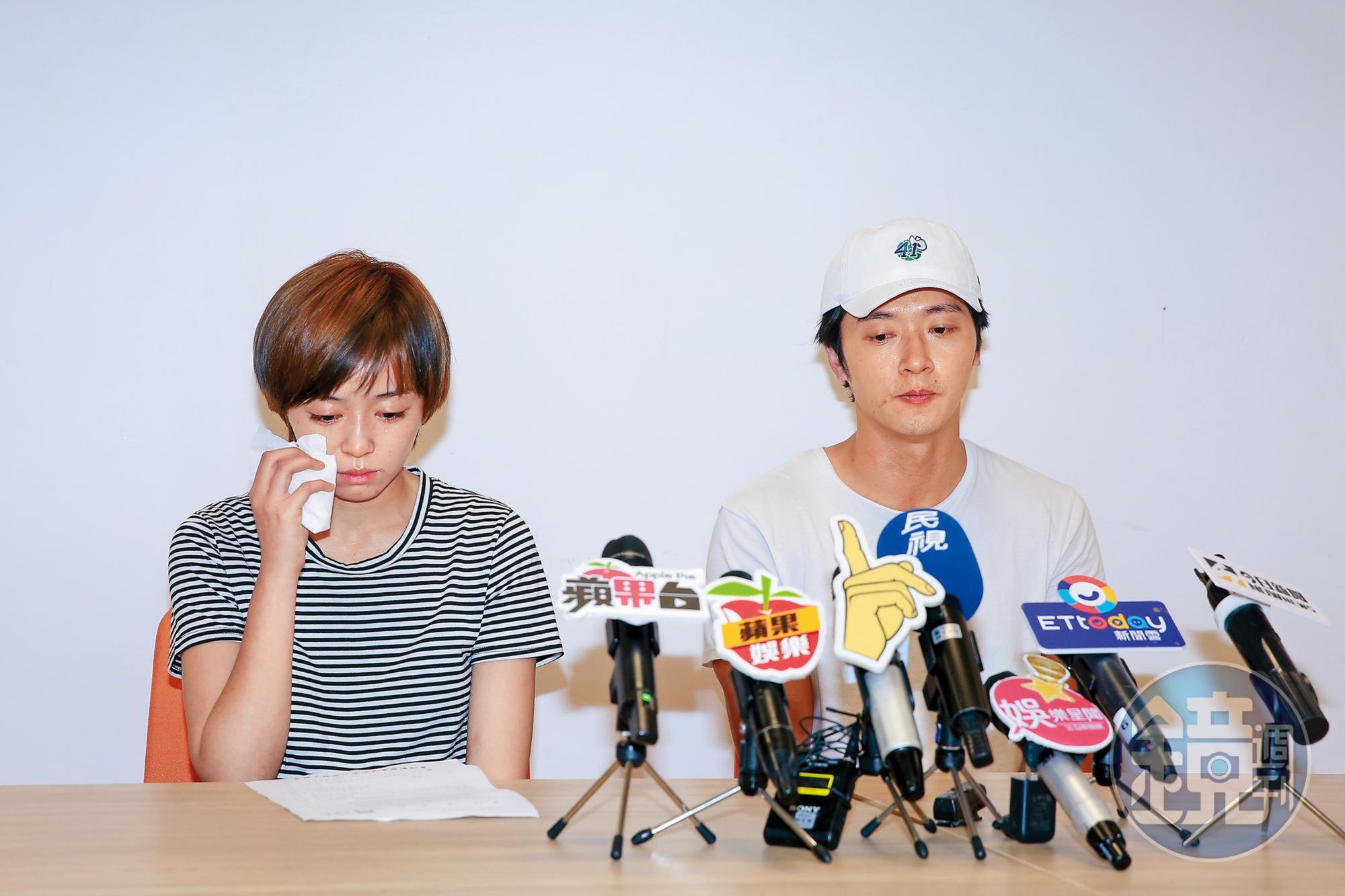 先前馬俊麟和王瞳(左)鬧出不倫戀,合體開記者會道歉。
